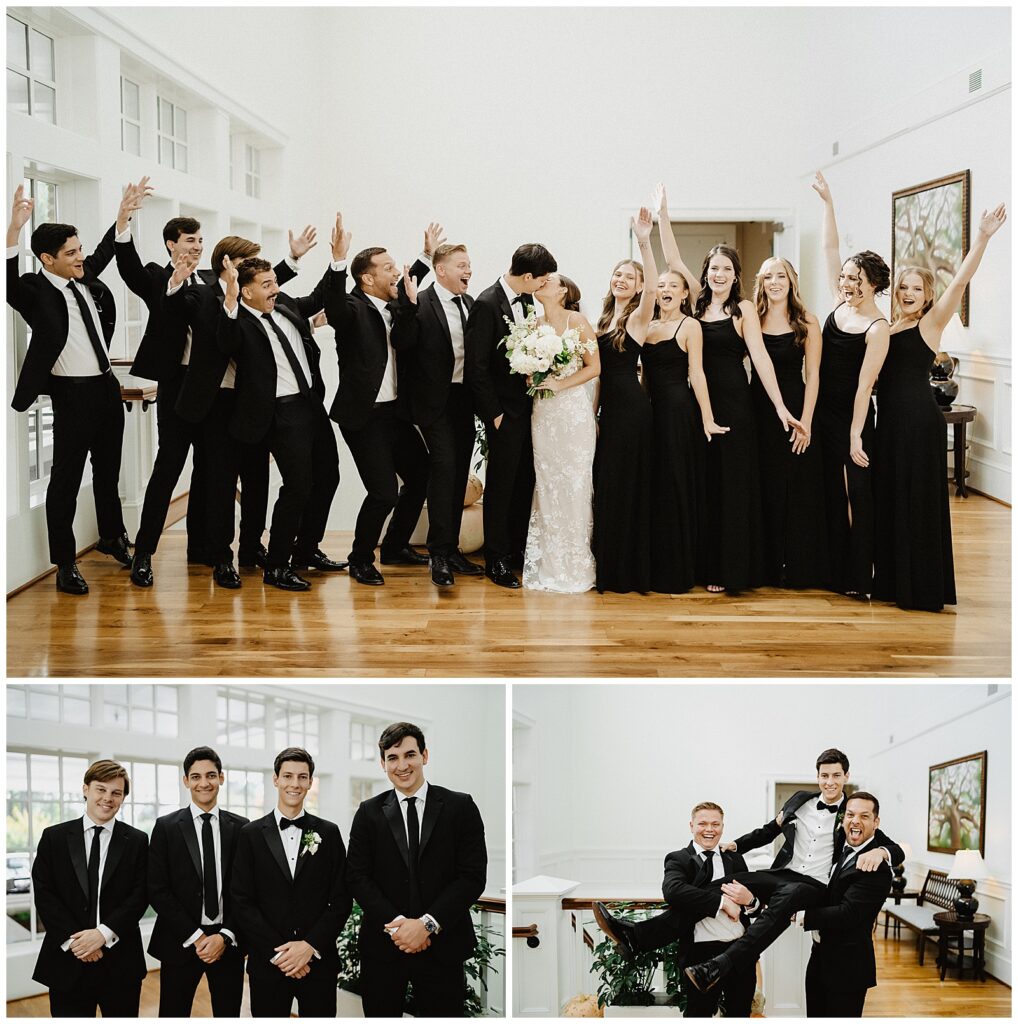 Wedding party in black tie attire